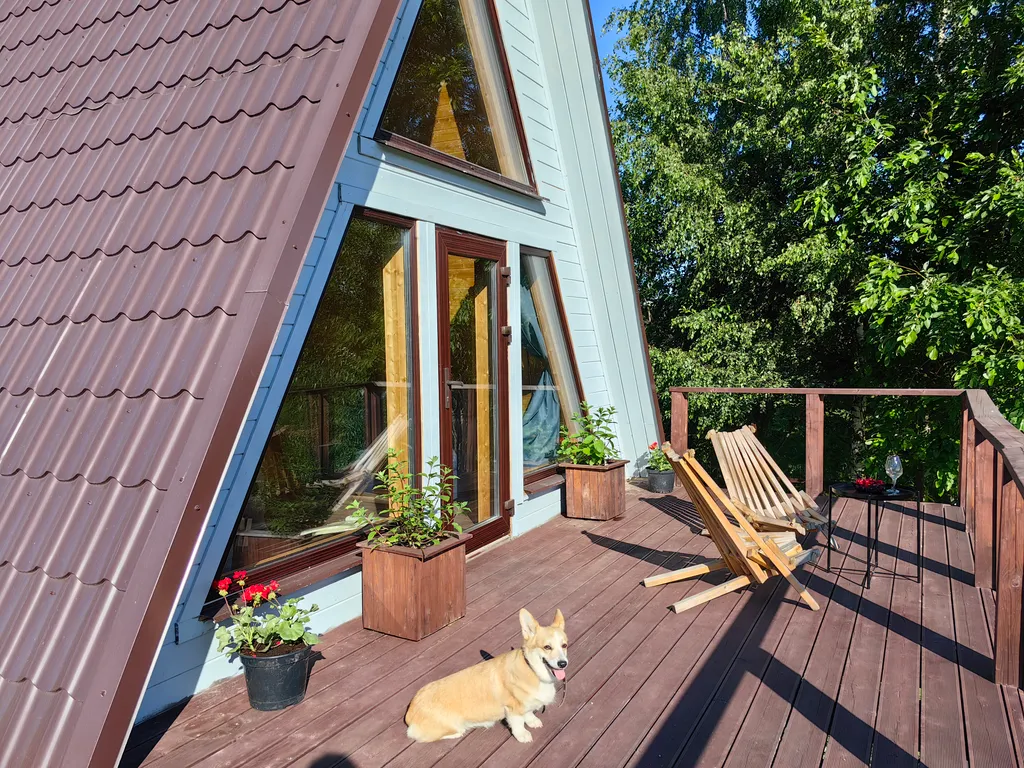 A-frame с беседкой и сауной у Игоры