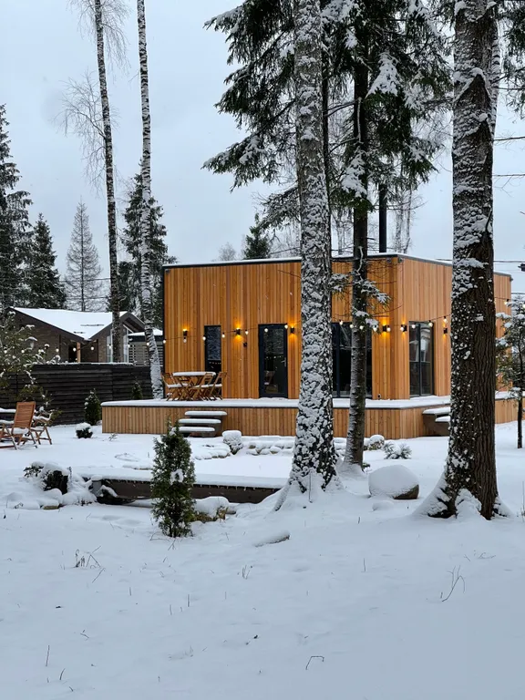 Отдых в доме в лесу с чаном и бассейном