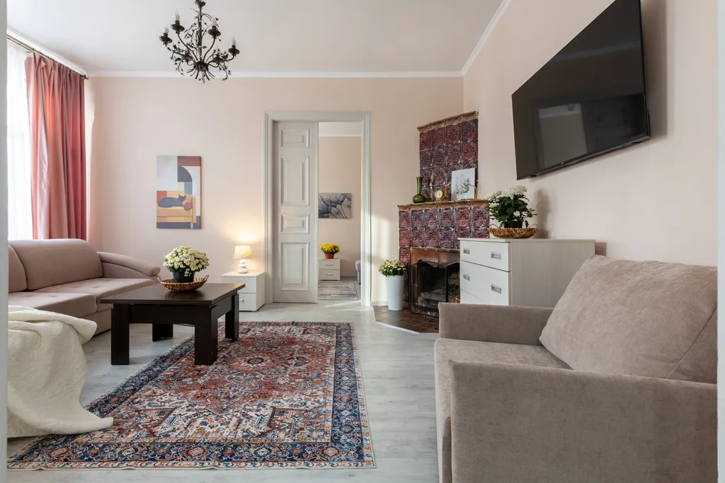 Атмосферная квартира с камином