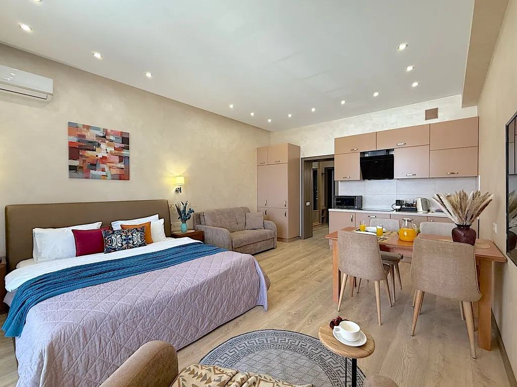 Апартамент Акваделюкс с бассейном, банями, пляжем, стоянкой