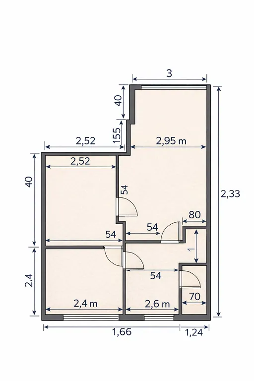 2-комнатная квартира в центре города