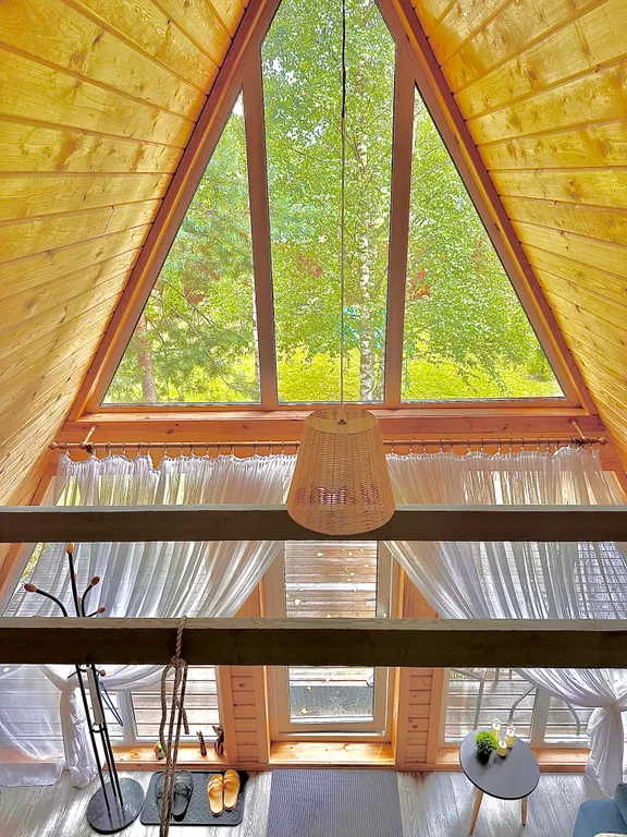 Треугольный домик под Минском с сауной и горячей купелью