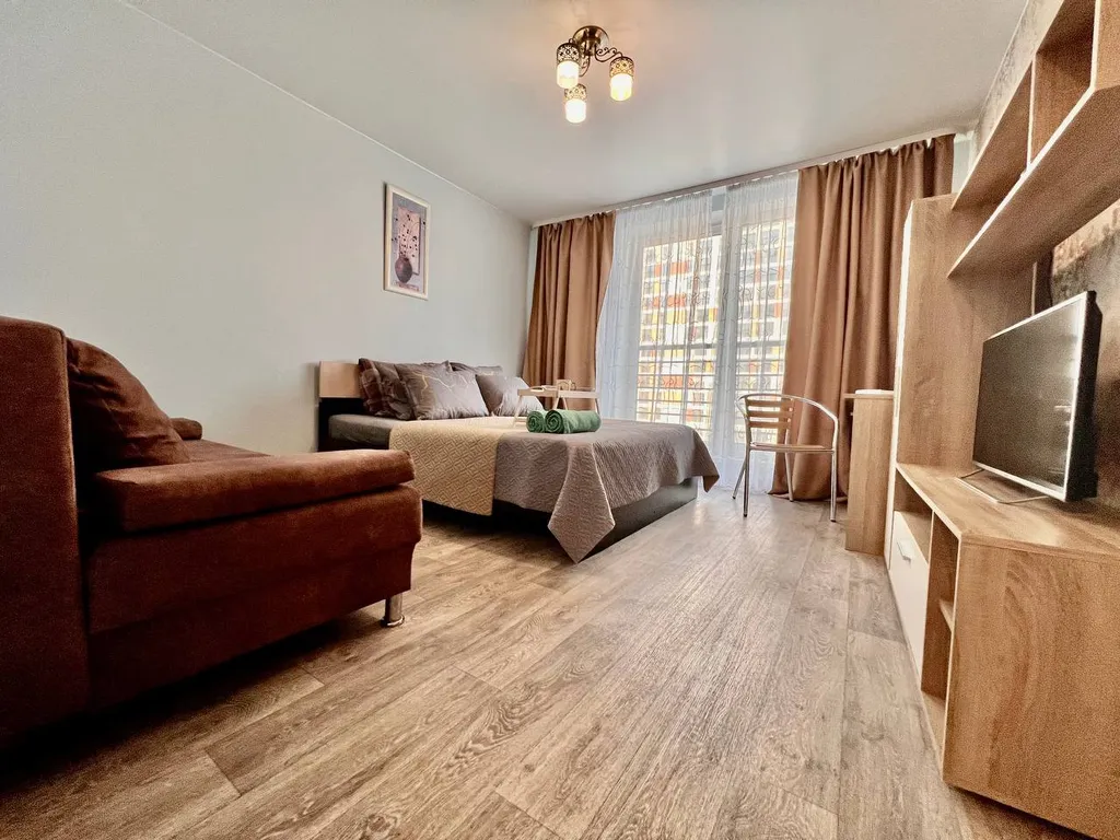 Квартира 1+ ЖК Новин евро апартаменты в комплексе парковка, кафе развязка — Тюмень