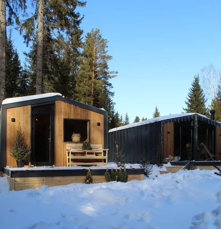 Уютный домик с видом на лес с баней и купелью