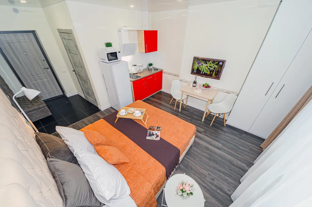 Удобная локация в самом центре с панорамой на город и арену