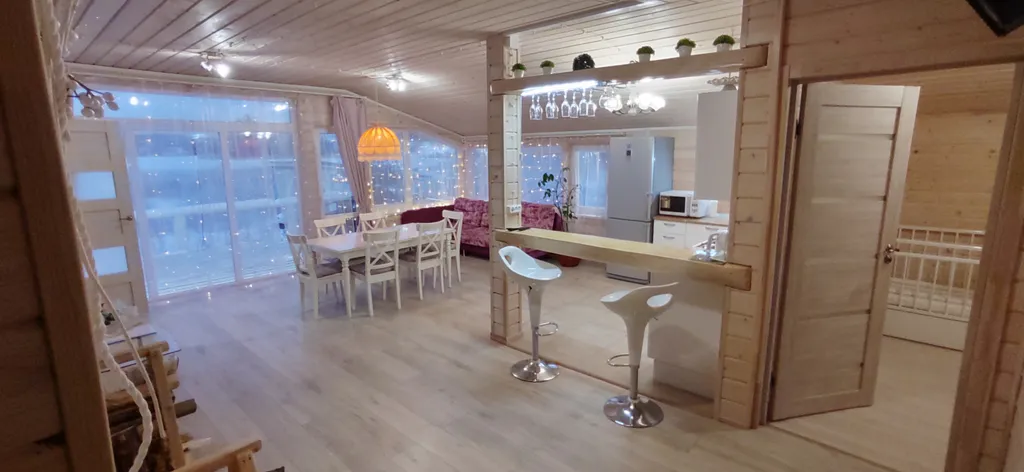 Дом Жемчужный с баней и купелью на первой линии базы «Онегинхутор»