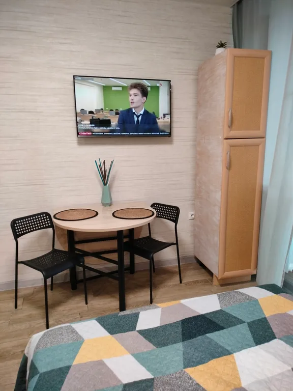 Уютная студия в новостройке с панорамными окнами