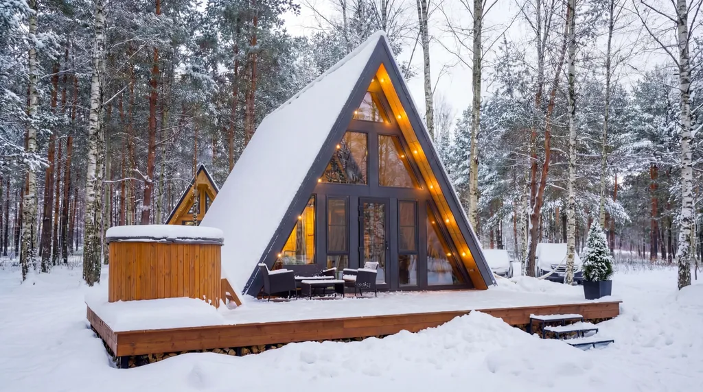 Коттедж Домик A-Frame с купелью — аренда посуточно в Красный Огорок