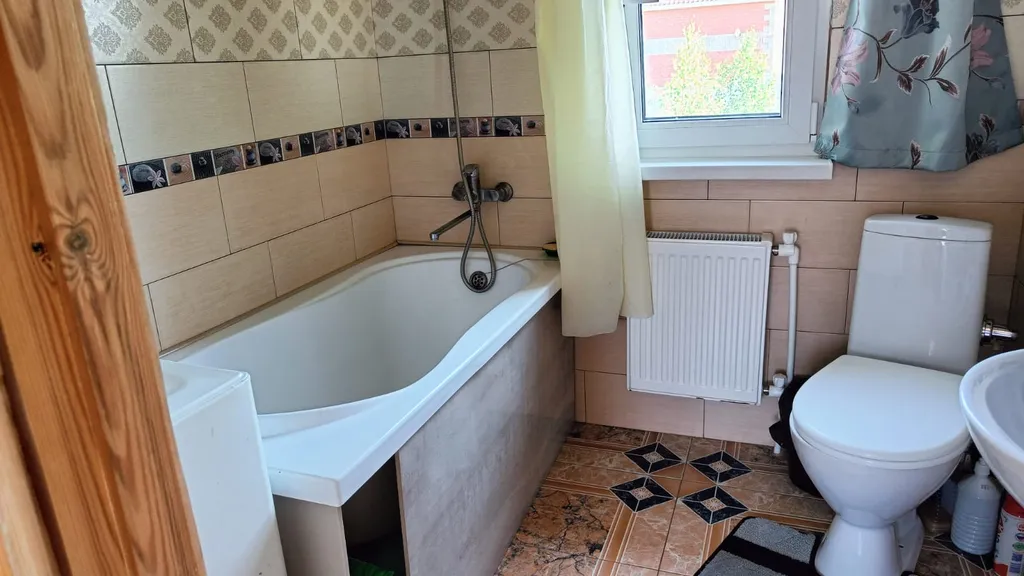 Домик около озера и леса