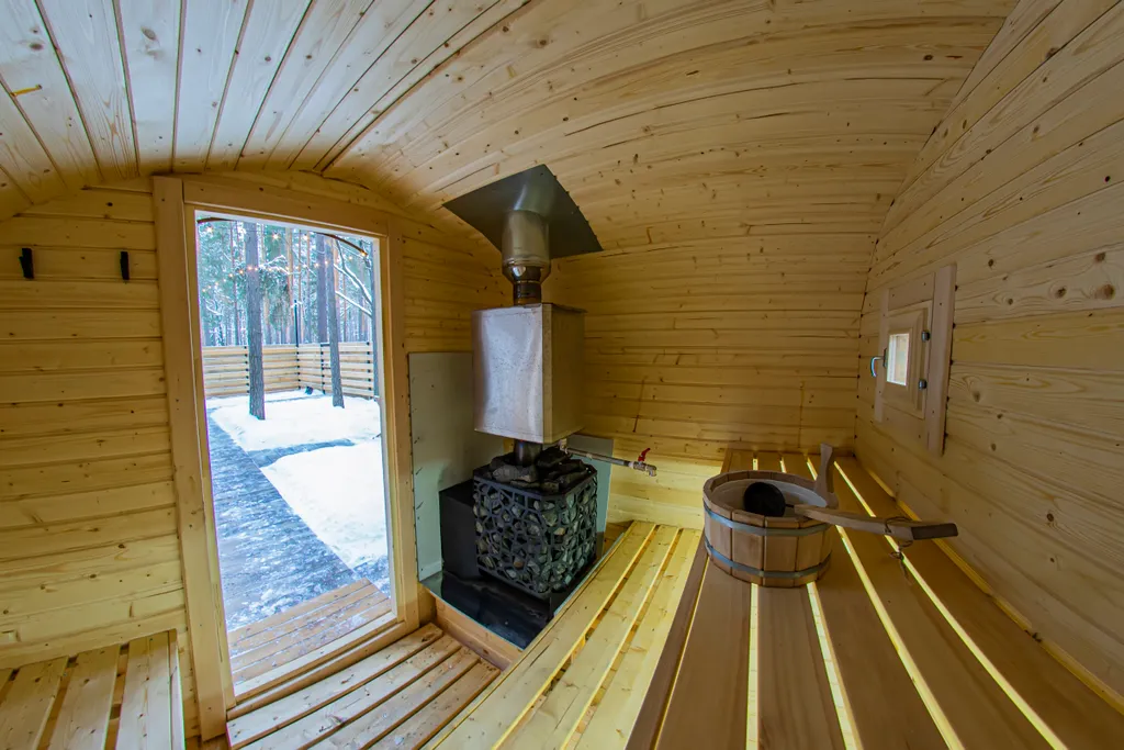 Вилла в сосновом лесу с чаном и баней