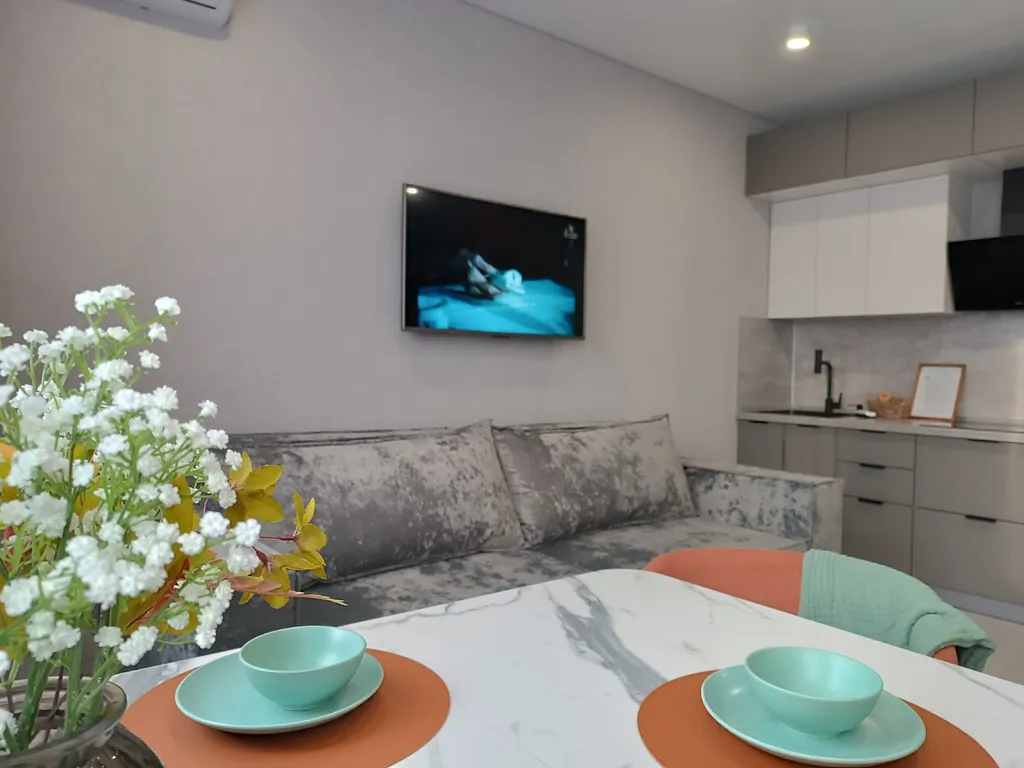 Просторная студия с 4-х местным размещением с видом на город