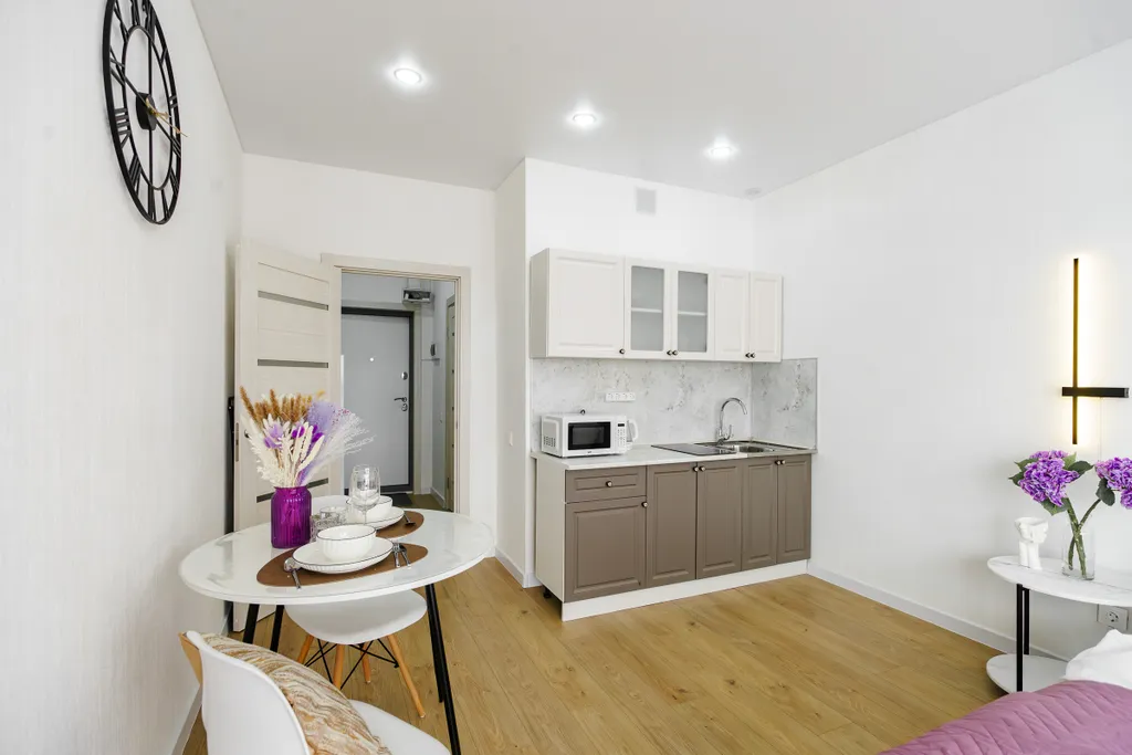 Студия на 24 этаже с панорамным видом на реку в ЖК Аквамарин