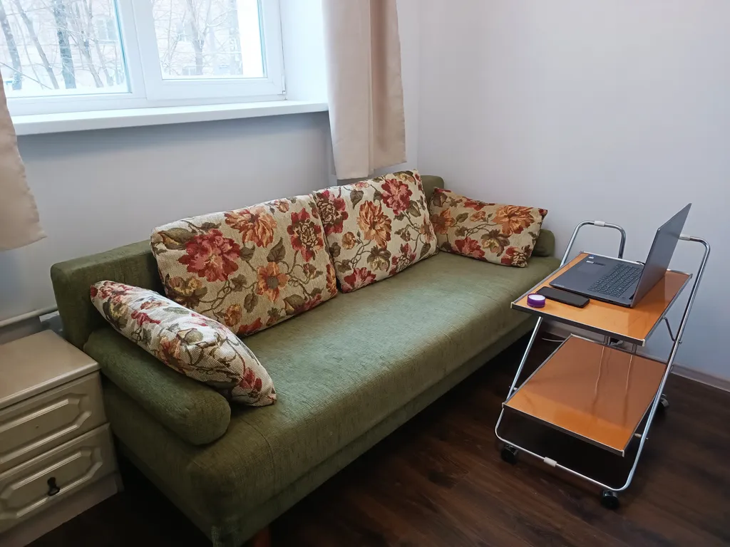 Прохладная студия с двуспальным диваном у станции МЦД4 Железнодорожная