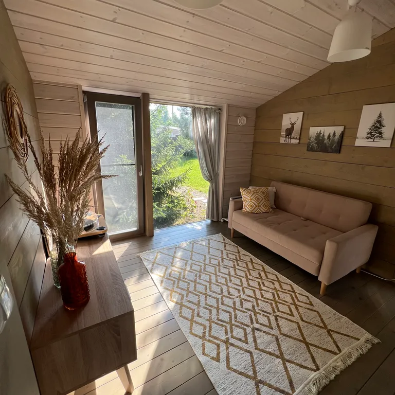 Коттедж Дубль дома с панорамными окнами на сосны — Семеновское