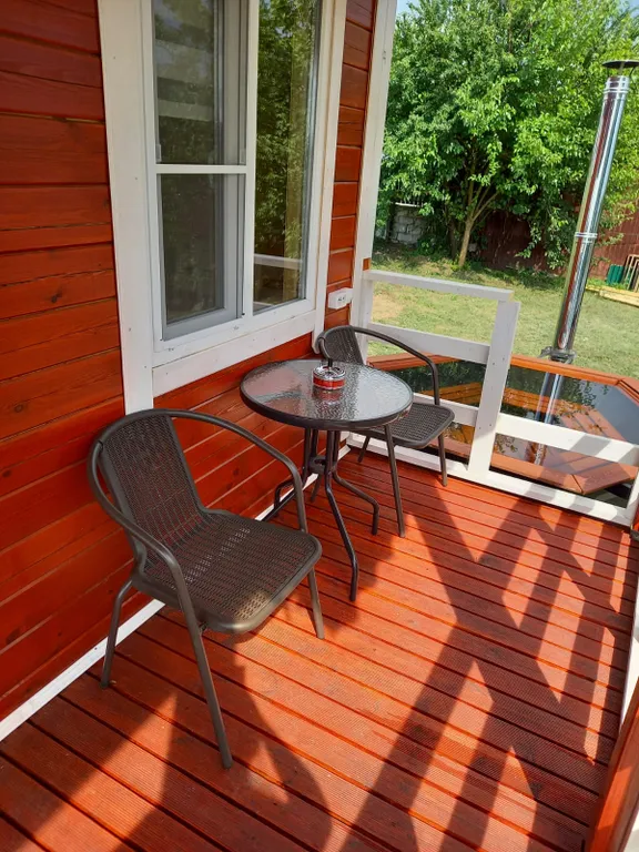 Новый дом-сруб у реки в живописном месте, баня, банный чан, рыбалка