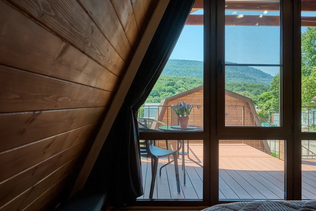 Коттедж Коттедж Шале с 1 спальней, кухня-гостиная с диваном и ванной комнатой — Мезмай