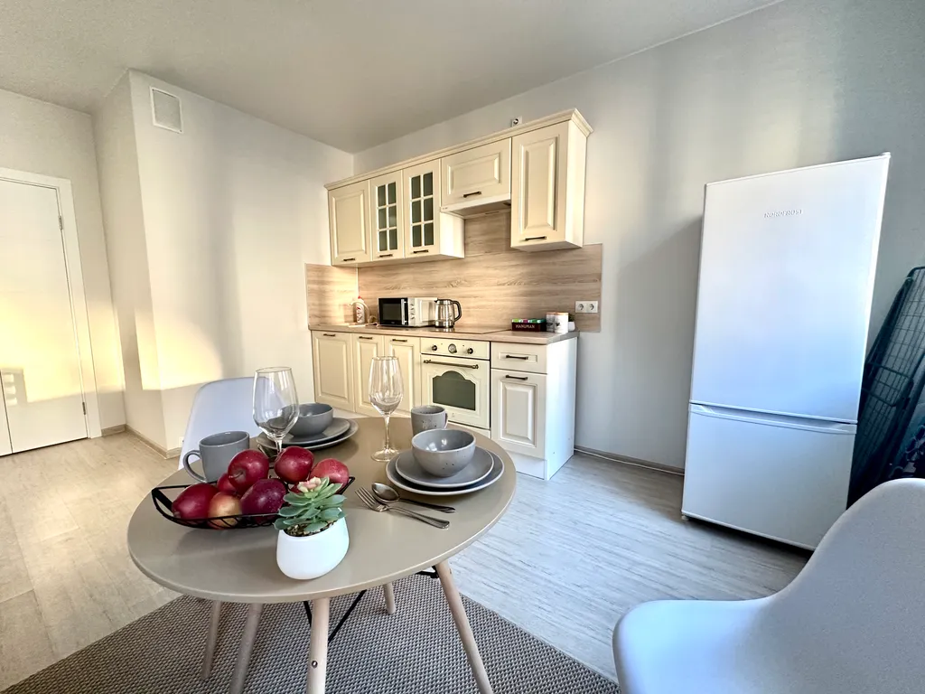 Студия с кроватью и дизайнерким ремонтом