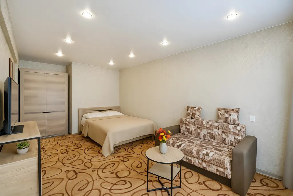 1-к апартаменты с евро ремонтом для 2 человек, рядом Воркутауголь