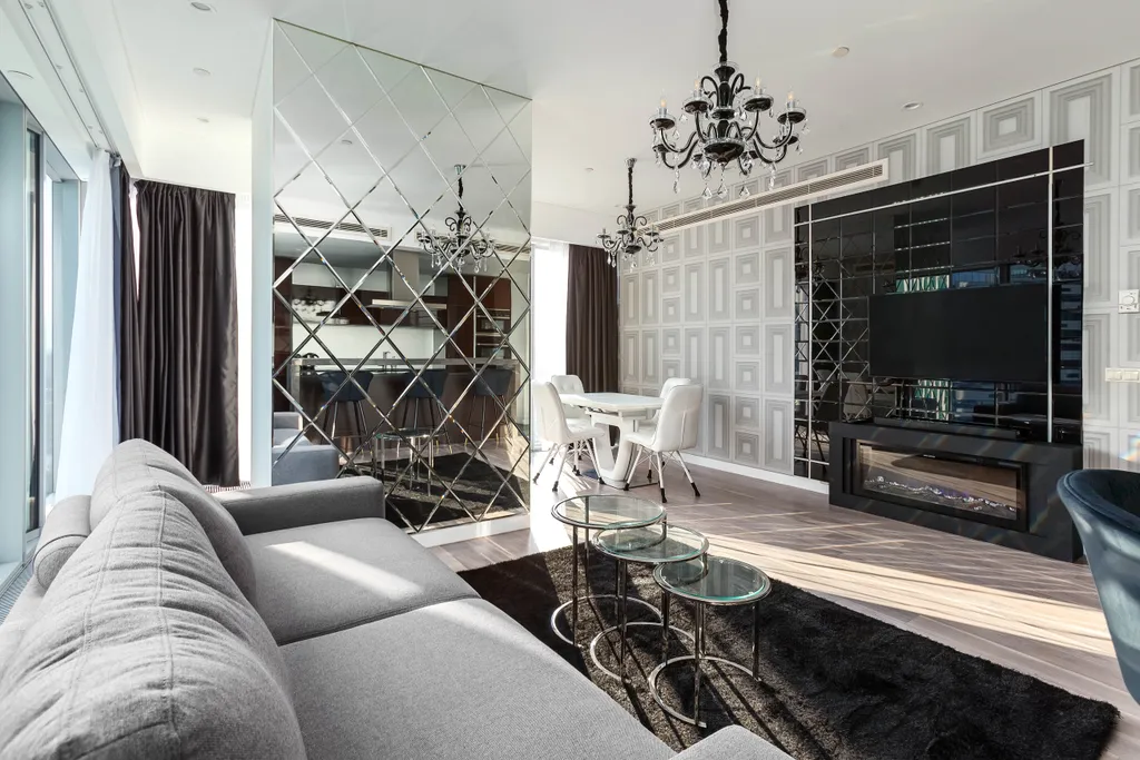 Дизайнерский угловой апартамент в башне Око Москва-сити