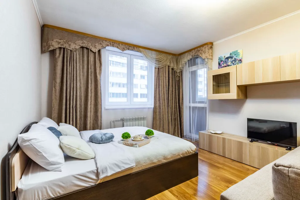 1комнатная квартира с лоджией для 4-х гостей