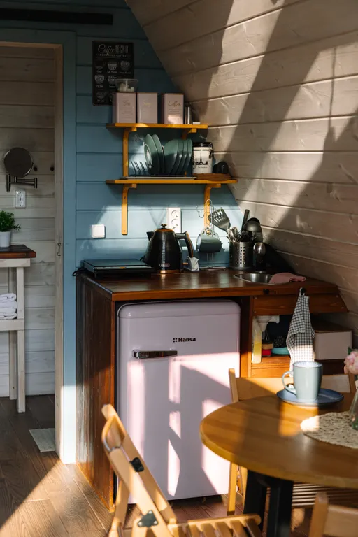 Papino village blue домик рядом с водопадом и лесом