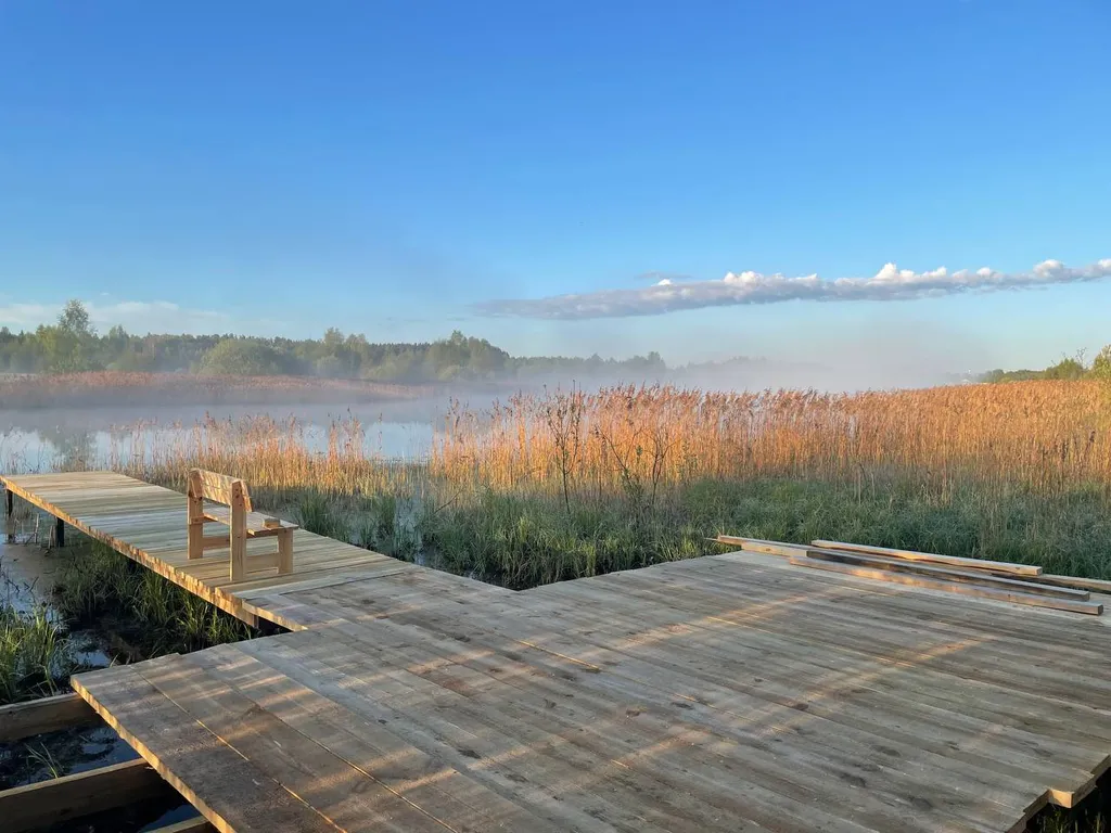 Домик с сауной и купелью у озера