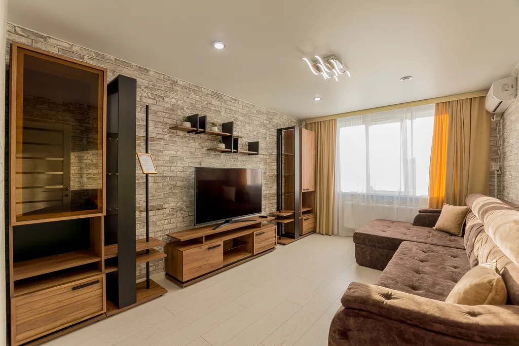 Уютная квартира в ЖК Паруса с подвесным креслом от Kravc Group