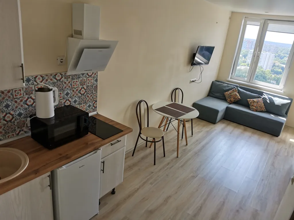 Студия Тетрис с видом на город