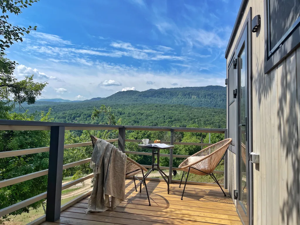 Дом-баня ольха с видом на горы