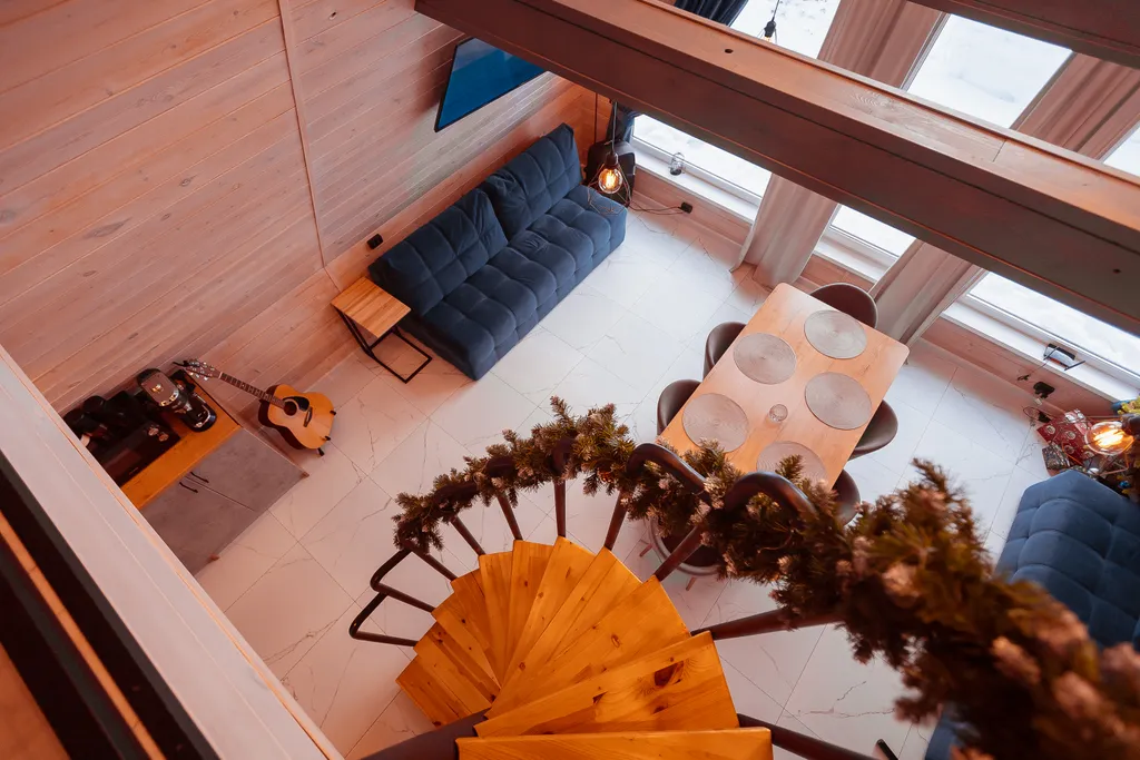 Уютный домик в стиле Афрейм с видом на горы