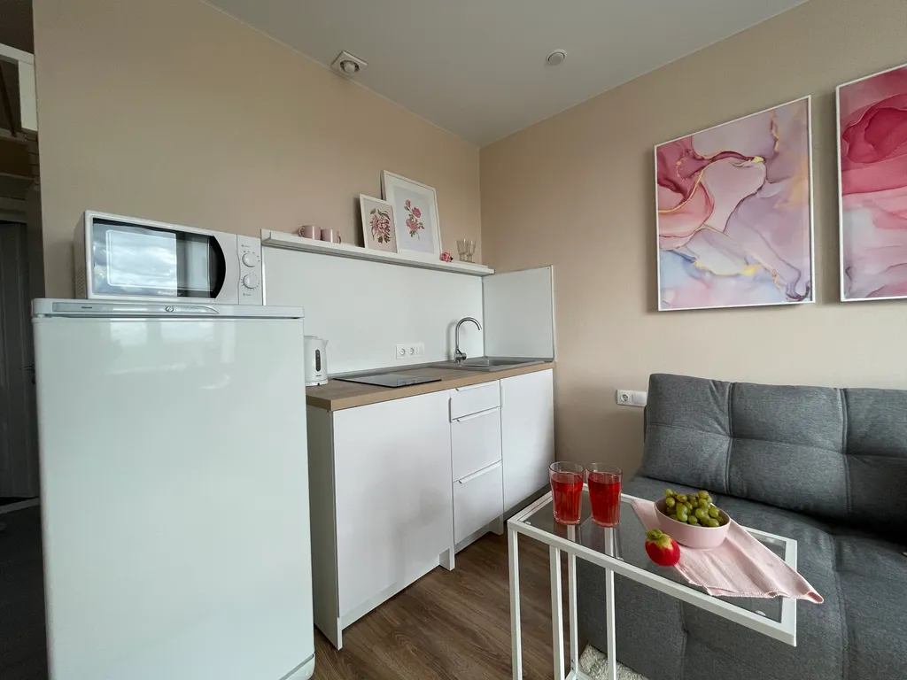 Студия с ванной и с панорамным видом Москвы