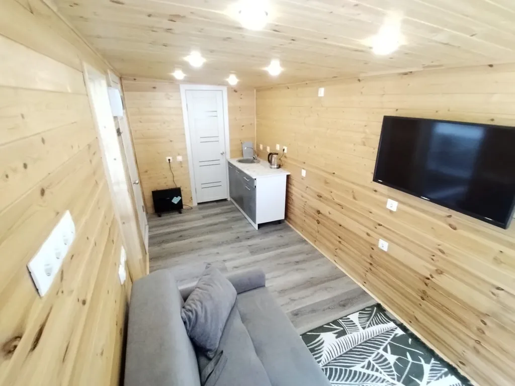 Дом с мангалом и окнами в лес