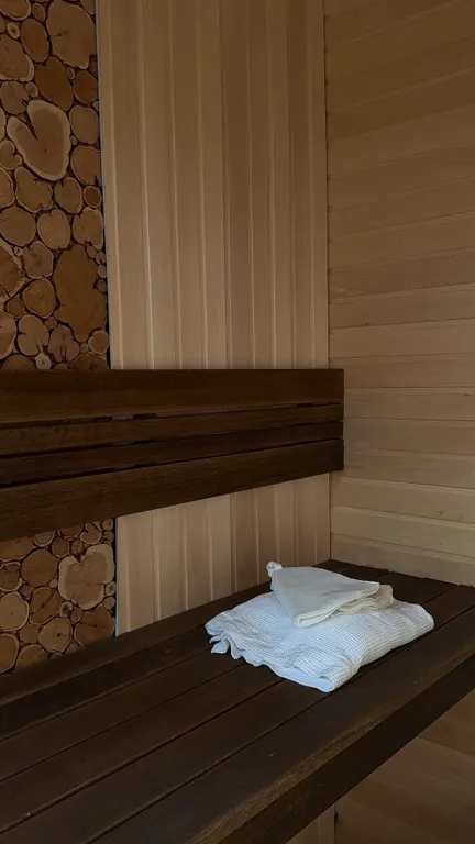 Просторный дом с сауной и камином в окружении леса и реки