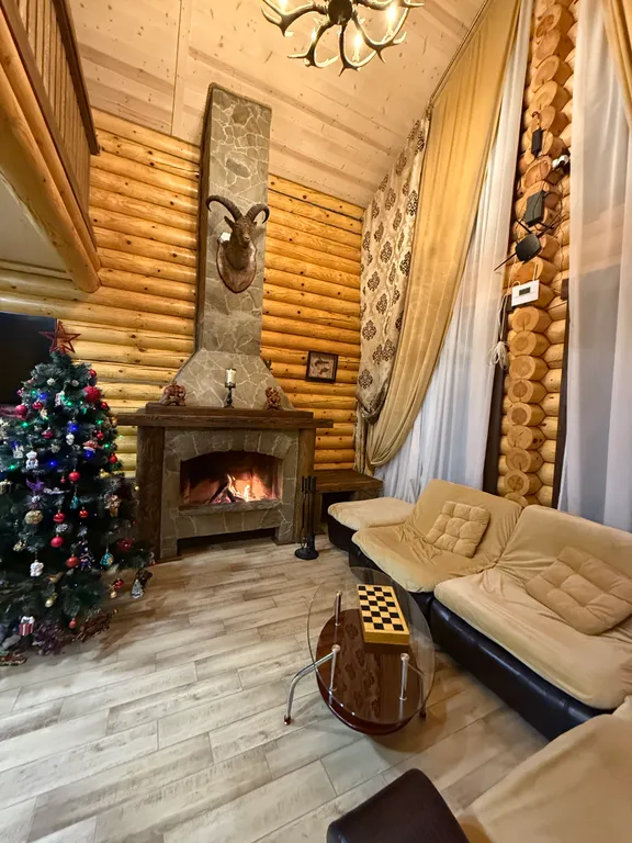 Коттедж Двухэтажный дом из сруба а Теберде с баней с видом на горы и реку — аренда посуточно в Теберда