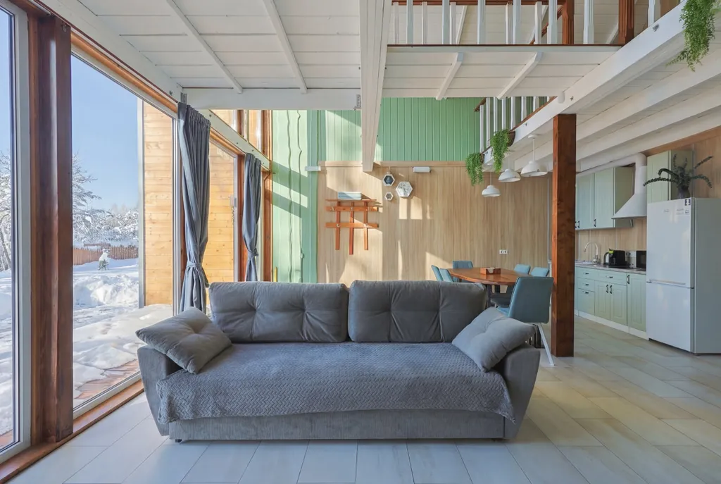 Двухэтажный коттедж с кондиционером, с видом на реку