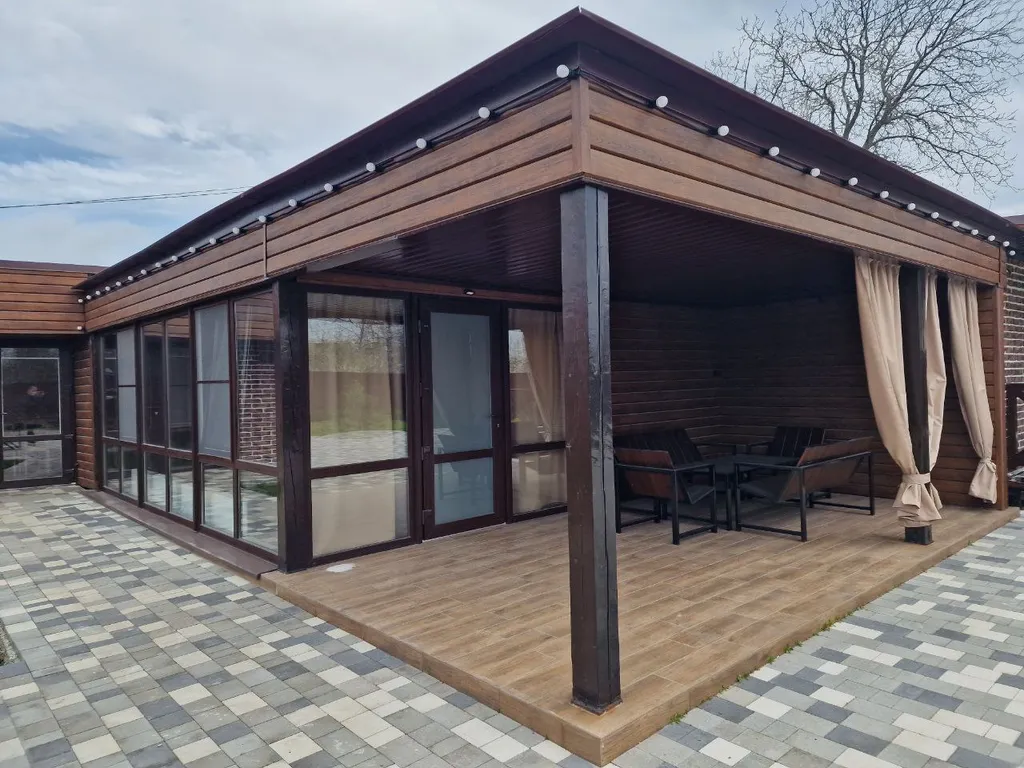 Дом с баней на дровах и банным чаном