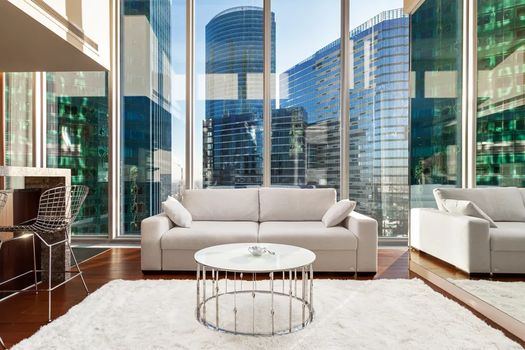 Стильный угловой апартамент в башне Око Москва-сити