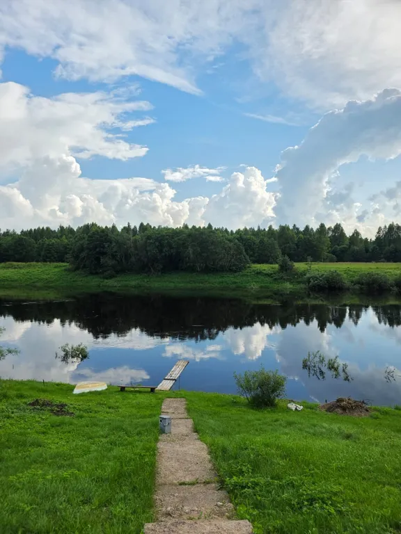 Домик в деревне на берегу реки