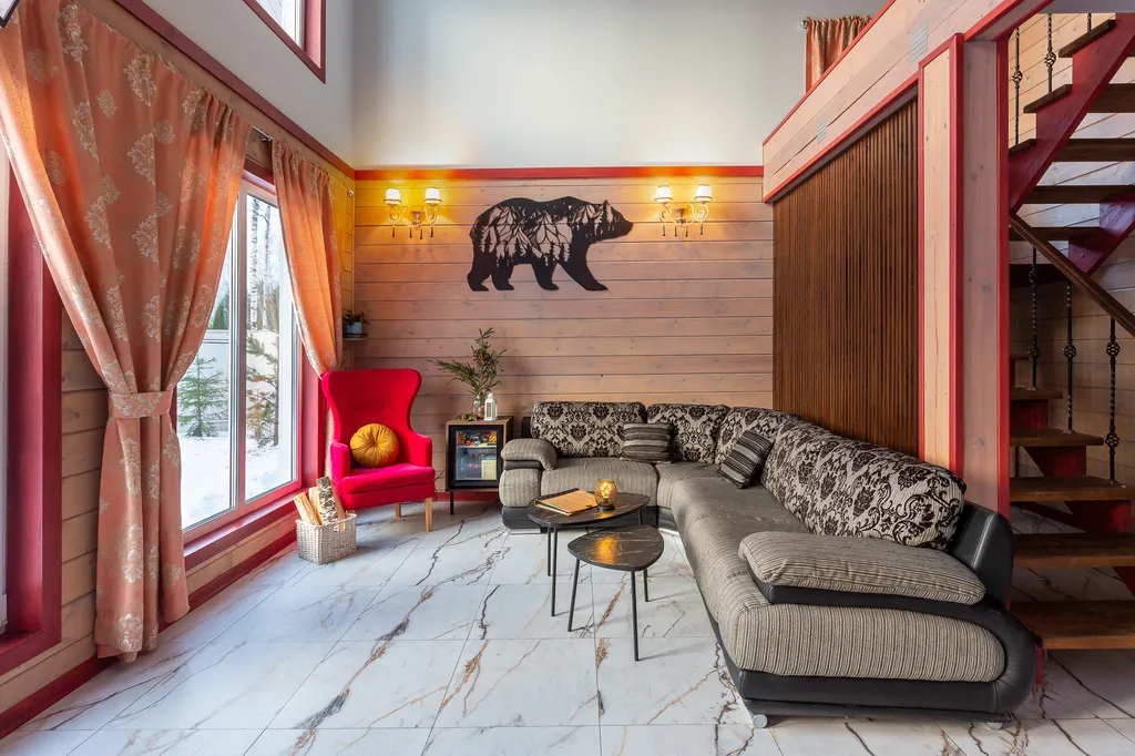 Коттедж Дом в лесном участке у реки с баней и горячей купелью фурако — Логиново