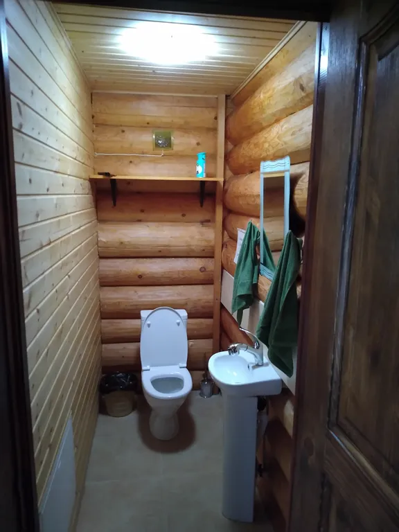 Бревенчатый дом 2 в лесу с бассейном