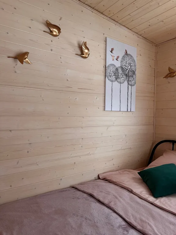 Стильный Красный дом у реки