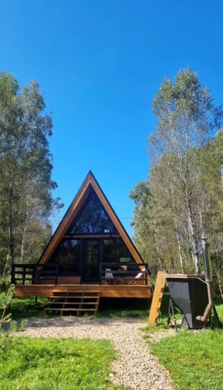 Дом в стиле a-frame в лесу в 10 км от Смоленска рядом с р. Днепр