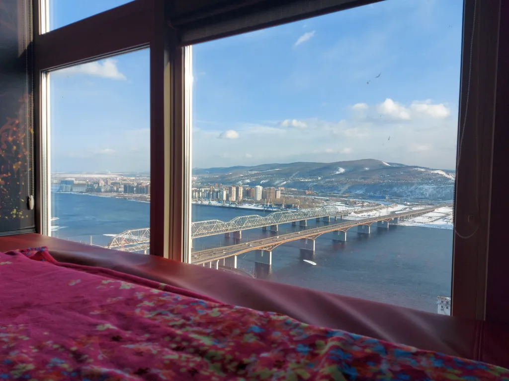 Квартира с сауной и шикарным видом на Енисей