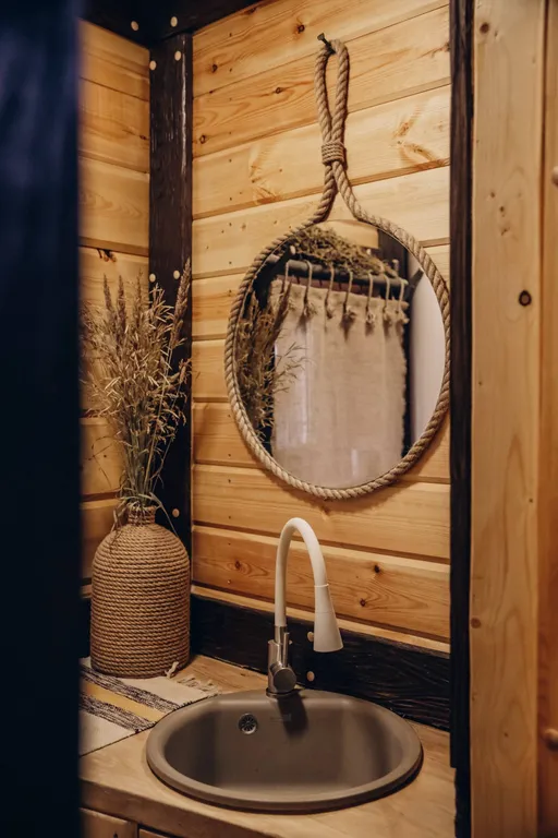 Домик в лесу с баней и чаном, A-frame Forest story