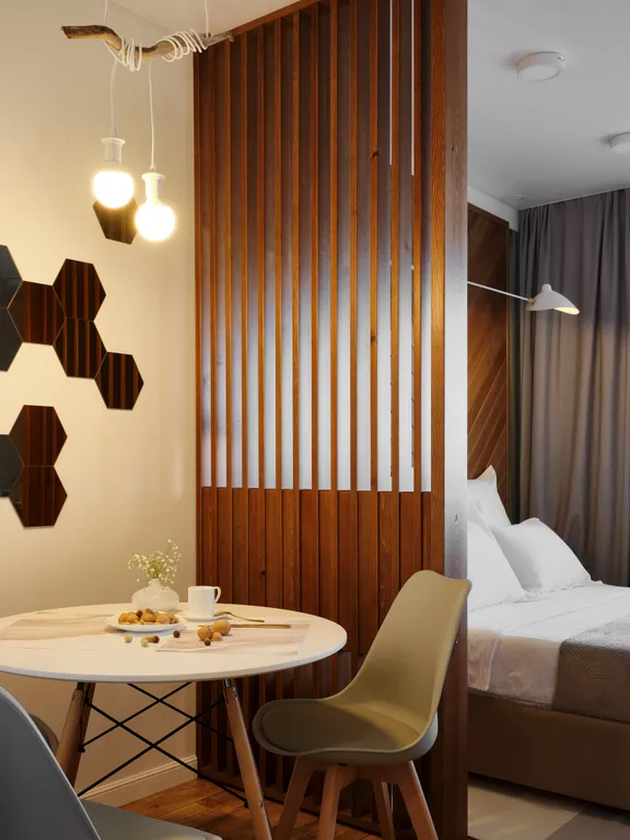 Уютнейшая студия с шикарным видом на панораму города и реку