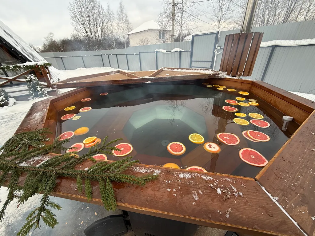 Домик А-фрейм с баней и сибирским чаном