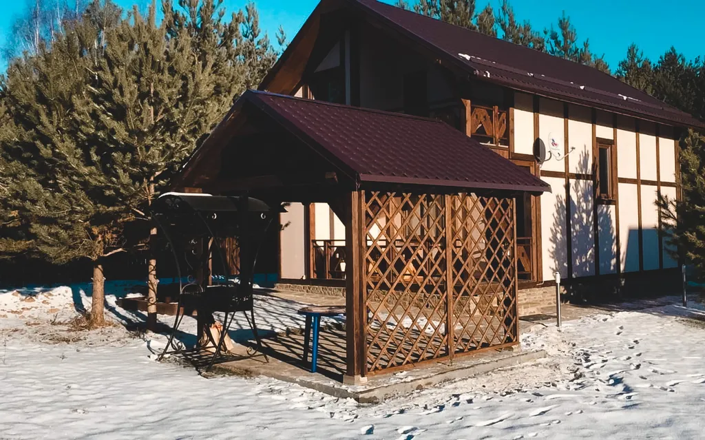 Дом в окружении соснового леса