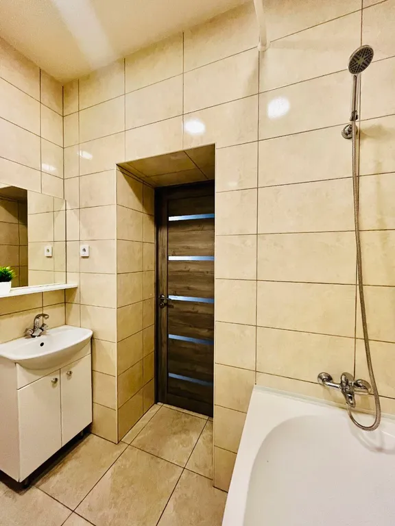 Однокомнатная квартира с диваном и тв на кухне