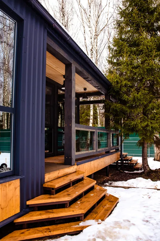 Дом В стиле лофт мини с панорамными окнами