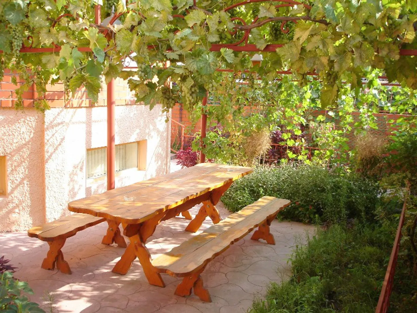 Большой стол в винограднике
